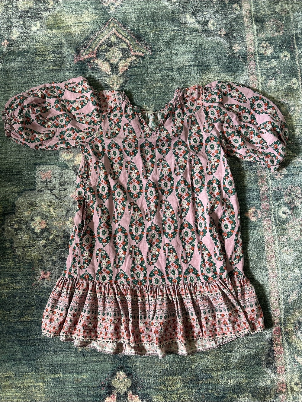 Knox Rose Lilac Floral Printed Puff Sleeve Flowy Midi Dress Size Small Like New!